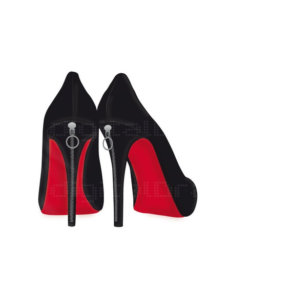 Fashion Shoes Illustration Christian Louboutin Stiletto Red Poster to print Design art print Sensual Woman Modern Wall Art Christian Louboutin Fashion: Stunning Christian Louboutin
