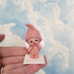 美しいベビーエンジェル粘土彫刻アートドール幼児赤ちゃん子供の喪失流産メモリアル記念品ギフトお悔やみミシェル・ロイ作