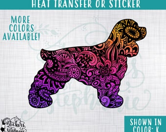 COCKER SPANIEL Vinyl  Sticker Cockers Dog American English Die Cut Decal
