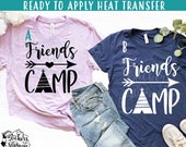 IRON ON (v305) Friends Camp Teepee Arrow Heat Applied T-Shirt Transfer Vinyl and Glitter Colors More Colors Now Available