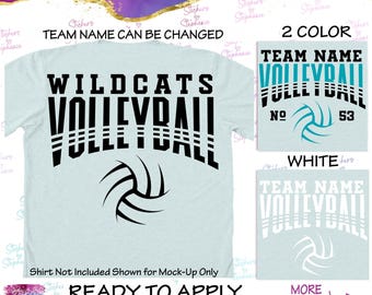 Team Name Volleyball Custom Ready-to-Apply Iron-On Transfer