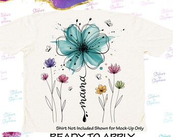 Mama Wildflowers Flowers Ready-to-Apply Iron-On Transfer