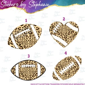 Football Leopard Print Graphic Ready-to-Apply Iron-On Transfer imagen 2