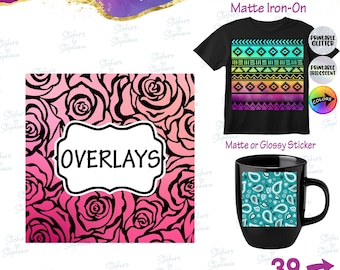Overlay Color Patterns Custom Printed DIY Heat Transfer or Vinyl Sticker Craft Sheets
