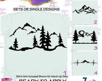Mountains Trees Graphic Ready-to-Apply Iron-On Transfer