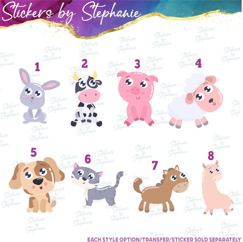 Farm Animals Cartoon Illustrated Graphic Ready-to-Apply Iron-On Transfer imagen 2