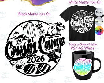 Cousin Camp Summer Beach 2026 Ready-to-Apply Iron-On Transfer or Sticker