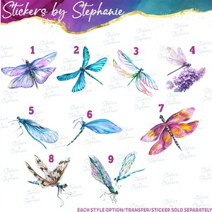 Dragonfly Lilacs Watercolor Graphic Ready-to-Apply Iron-On Transfer imagem 2