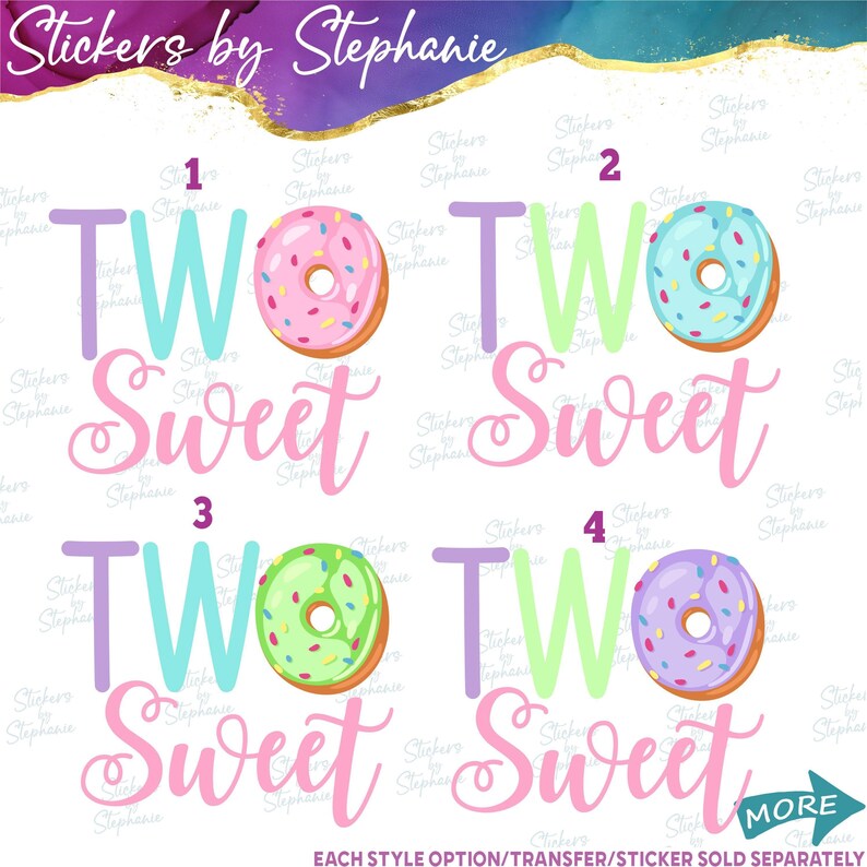 Donut Two Sweet Ready-to-Apply Iron-On Transfer image 2