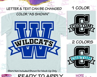 Letter Team Name Custom Ready-to-Apply Iron-On Transfer