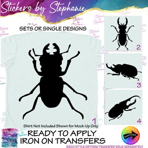 Insects Beetle Silhouette Graphic Ready-to-Apply Iron-On Transfer imagen 1