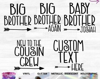 New to the Cousin Crew Arrow Text Custom Ready-to-Apply Iron-On Transfer