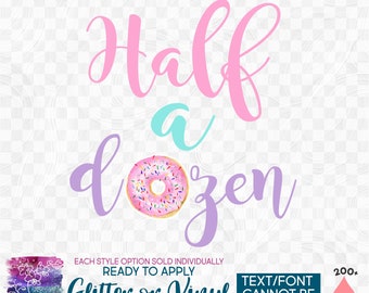 s242-9I Ready to Apply IronOn Transfer or Sticker Donut Watercolor Half a Dozen Pink Blue Purple Chocolate Vinyl/Glitter/Holographic