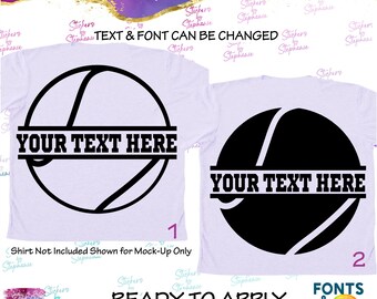 Tennis Ball Split Name Text Custom Ready-to-Apply Iron-On Transfer
