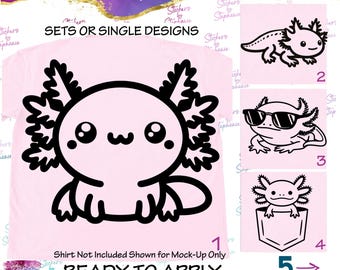 Axolotl Graphic Ready-to-Apply Iron-On Transfer