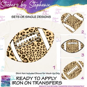 Football Leopard Print Graphic Ready-to-Apply Iron-On Transfer imagen 1