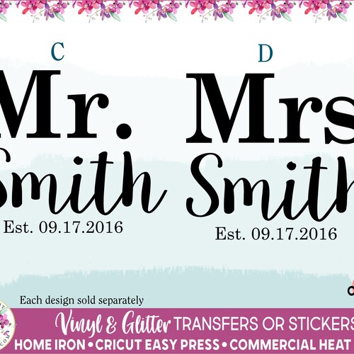 Bridesmaid Iron on Wedding Decal Transfer Glitter Vinyl Etsy