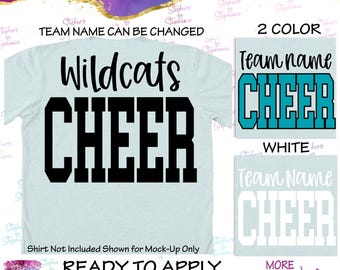 Team Name Cheer Custom Ready-to-Apply Iron-On Transfer