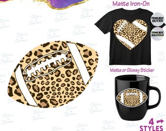 Football Leopard Print Graphic Ready-to-Apply Iron-On Transferor Sticker