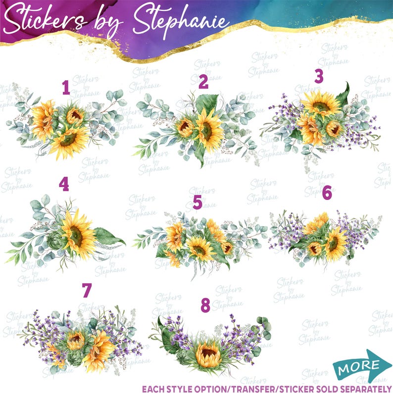 a collection of nine floral arrangements, each featuring a variety of sunflowers and other flowers. The arrangements are arranged in a grid format, with each row containing three flowers. The image is a collage of multiple images, and the descriptions provided are not redundant and avoid vague wording.