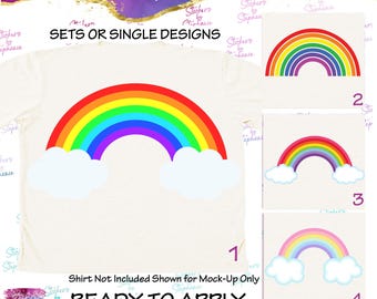 Rainbow Pastel Illustrated Graphic Ready-to-Apply Iron-On Transfer