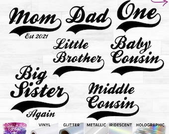 Brother Baseball Style Text Custom Ready-to-Apply Iron-On Transfer