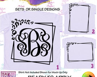 Leopard Print Frame Monogram Graphic Ready-to-Apply Iron-On Transfer or Sticker