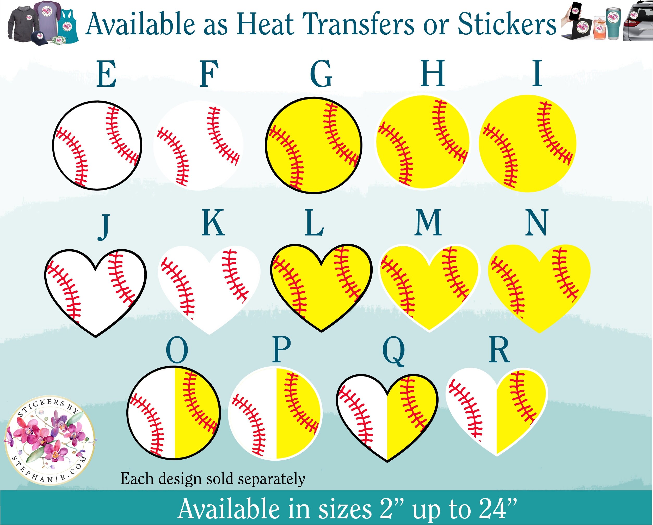 softball iron on transfers