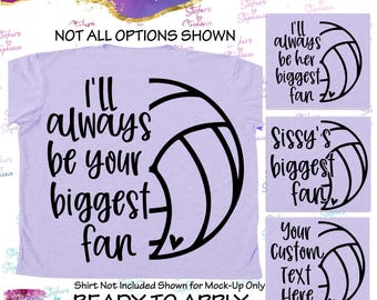 Volleyball Biggest Fan Text Custom Ready-to-Apply Iron-On Transfer