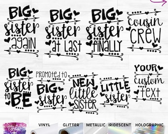 Sister, Cousin, Text Custom Ready-to-Apply Iron-On Transfer