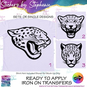 Jaguar, Leopard Graphic Ready-to-Apply Iron-On Transfer or Sticker