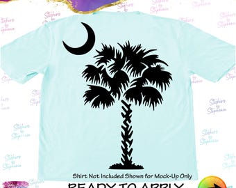 Palm Tree Crescent Moon Ready-to-Apply Iron-On Transfer