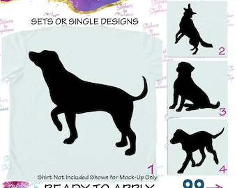 Dog Dogs Silhouette Graphic Ready-to-Apply Iron-On Transferor Sticker