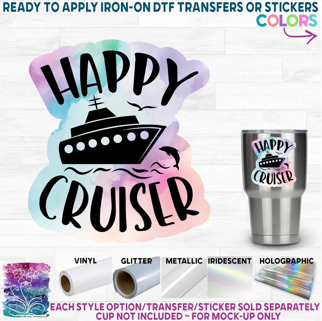 S303-2a Happy Cruiser Cruise Ship Set of 2 Self-adhesive Sticker Glossy ...