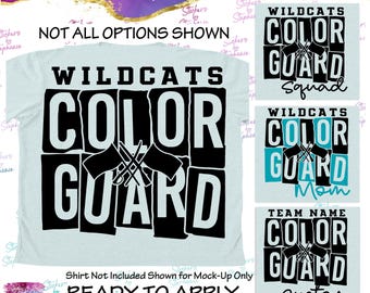 Team Name Color Guard Custom Ready-to-Apply Iron-On Transfer