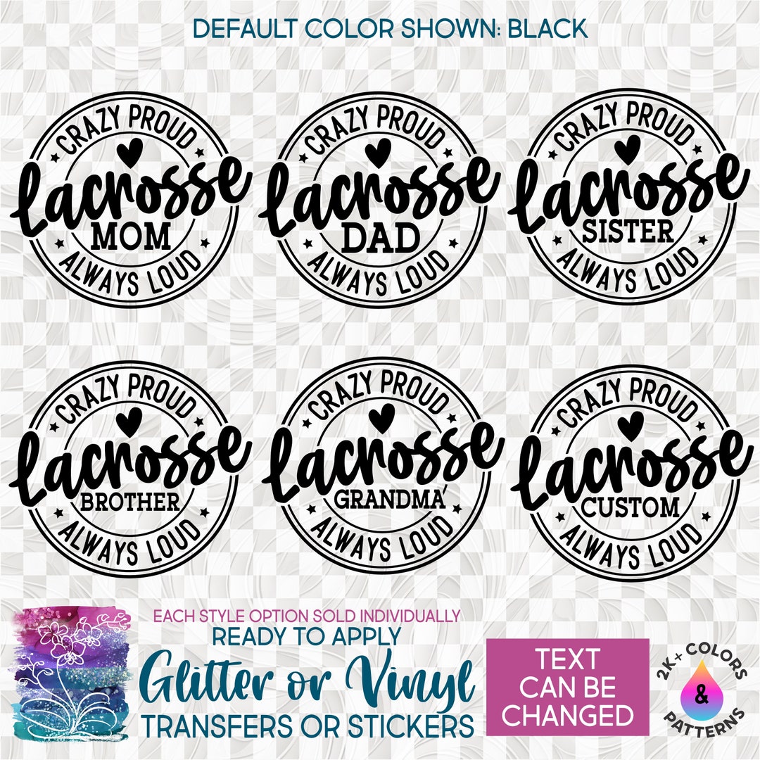 Uitem S4144a Glitter or Vinyl Iron on Transfer or Sticker Crazy Proud