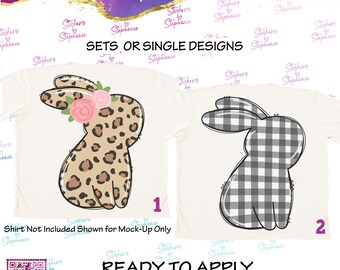 Bunny Rabbit Leopard Print Graphic Ready-to-Apply Iron-On Transfer or Sticker