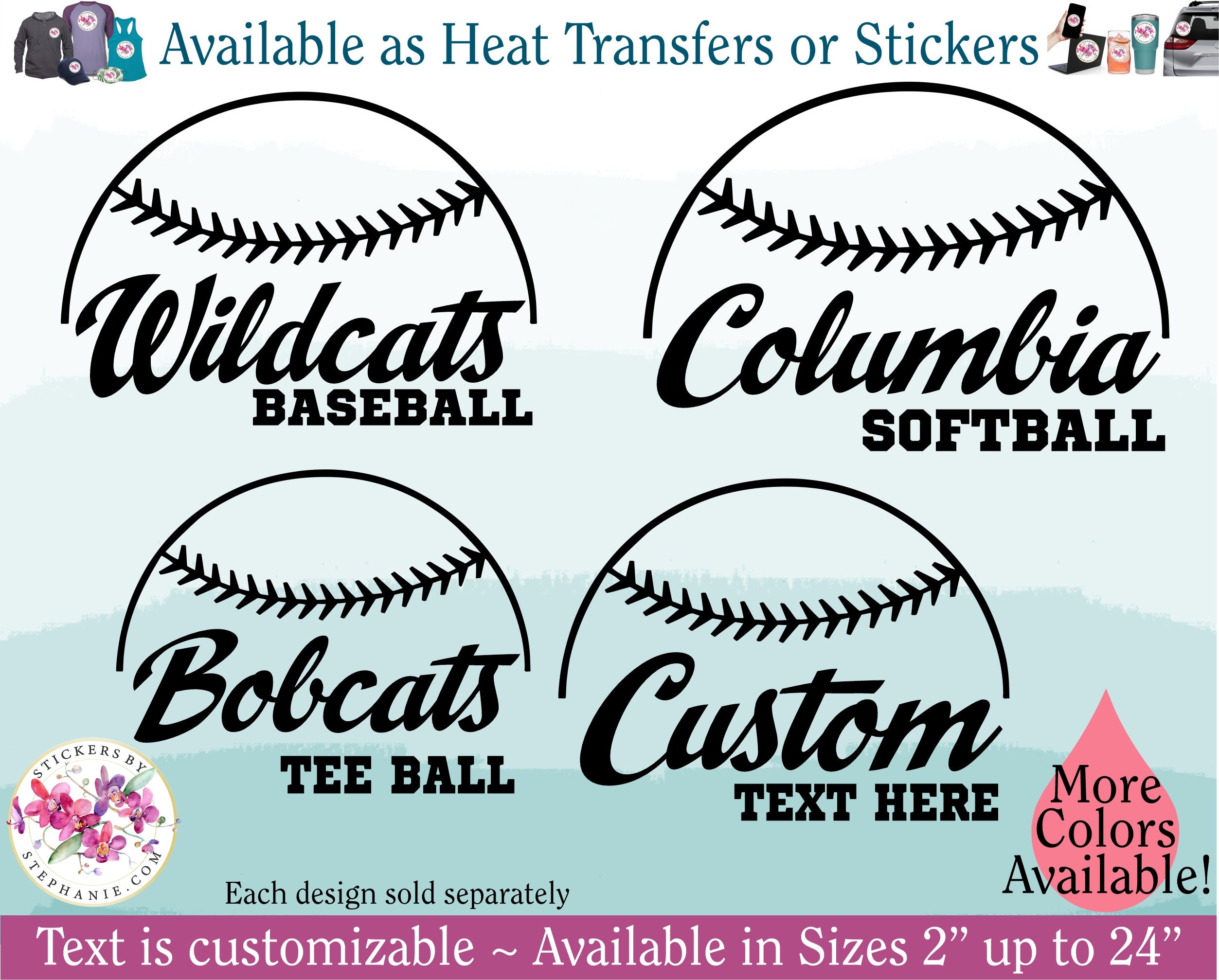 softball iron on transfers