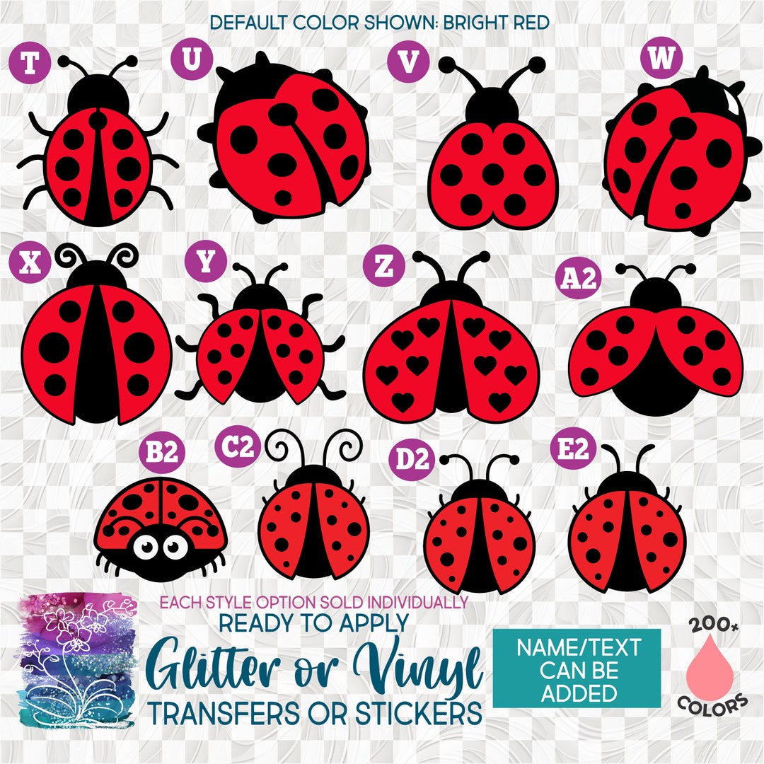 Uitem S007 Glitter or Vinyl Iron on Transfer or Sticker Red Pink Green