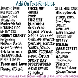 a list of different types of font and numbers