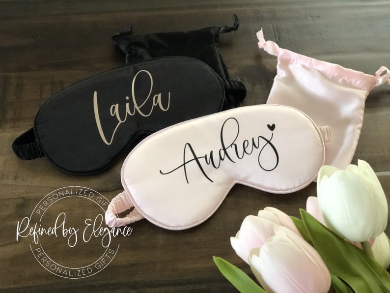 Custom Name Sleep Mask Personalized Eye Mask Bridesmaid Gift Etsy