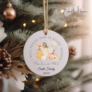 Personalized Christian Ornament, Baptism Gift, Bible Quote Ornament, Custom Christian Church Ornamtent