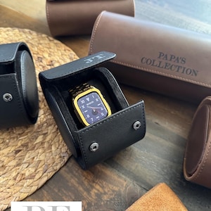 Personalized Custom Watch Box | Travel Watch Case | Groomsman Watch Case | Fathers Day Gift | Faux Leather Watch Box | Gift For Him
