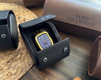 Travel Watch Case | Personalized Custom Watch Box | Groomsman Watch Case | Fathers Day Gift | Faux Leather Watch Box | Gift For Him