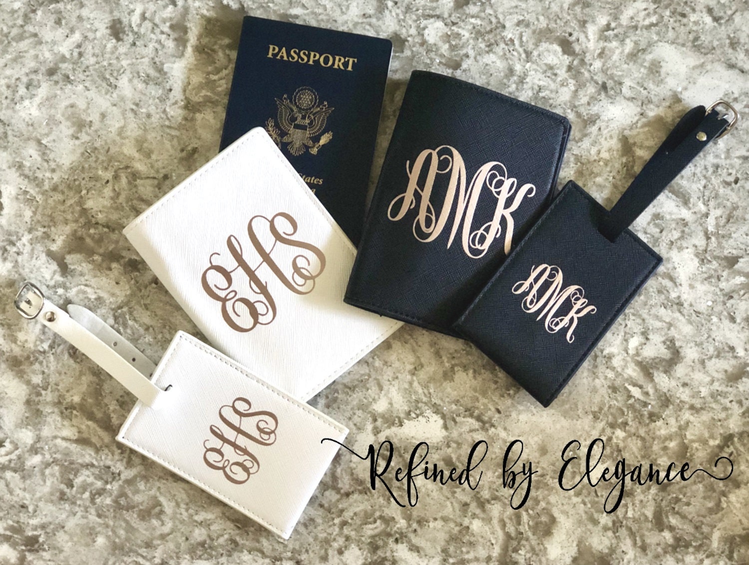 personalized passport cover and luggage tags