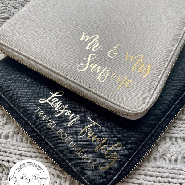 Personalised Mr and Mrs Boutique Travel Document Holder, Travel Wallet, Travel Document Holder, Honeymoon Document Holder