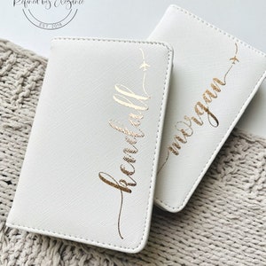 Personalized Custom Saffiano Leather Passport Cover for Men and Women Travel Gift