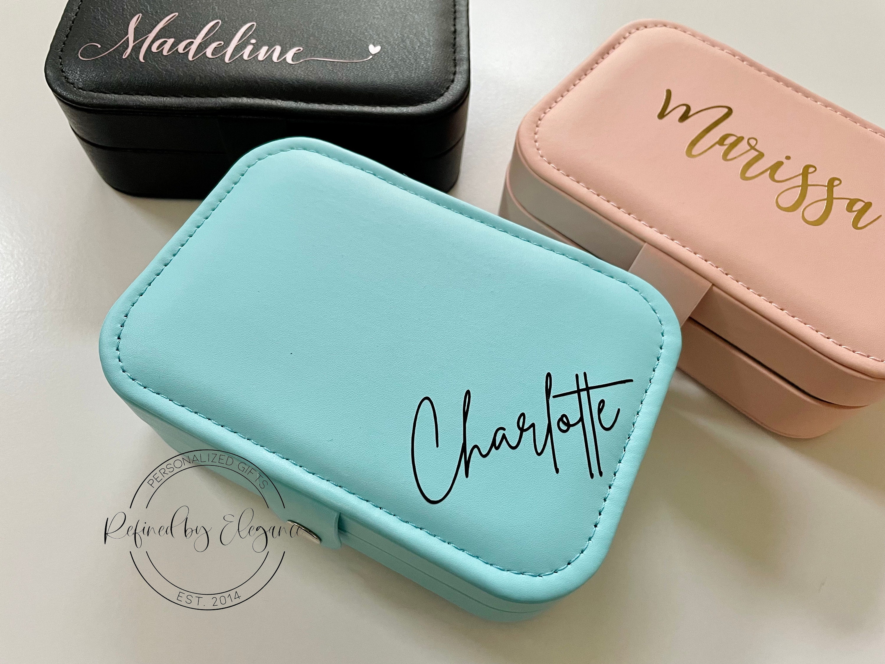 Small travel jewelry case with personalization – Ange jewelry cases
