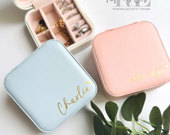 Personalized Jewelry Box, Bridesmaid Gift, Bride Gift, Jewelry Box, Travel Case, Bride, Travel Jewelry Box, Jewelry Case