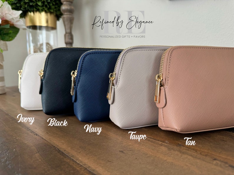 Personalized Bridesmaid Makeup Bag Bridal Party Cosmetic Pouch for